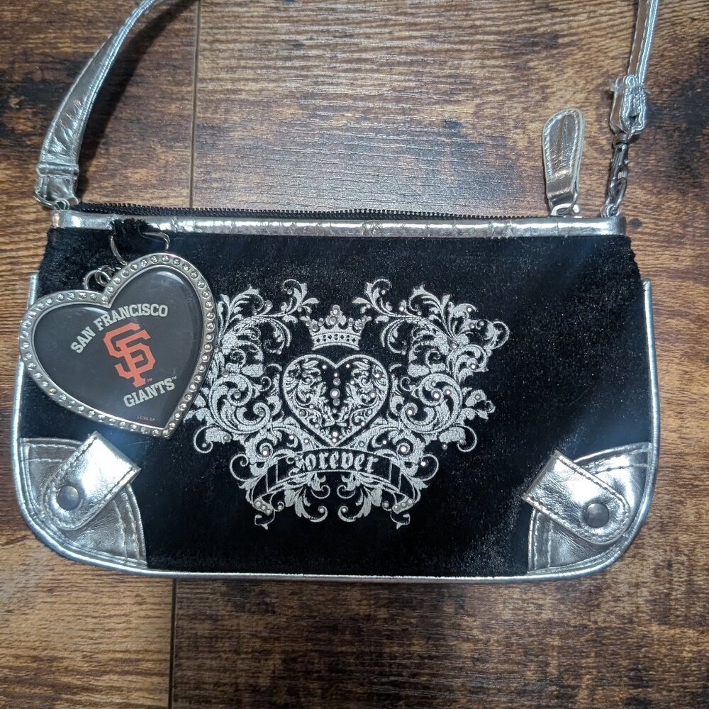 small suede sparkly SF Giants purse